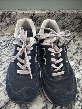 New Balance Black and Gray 574 Sneakers